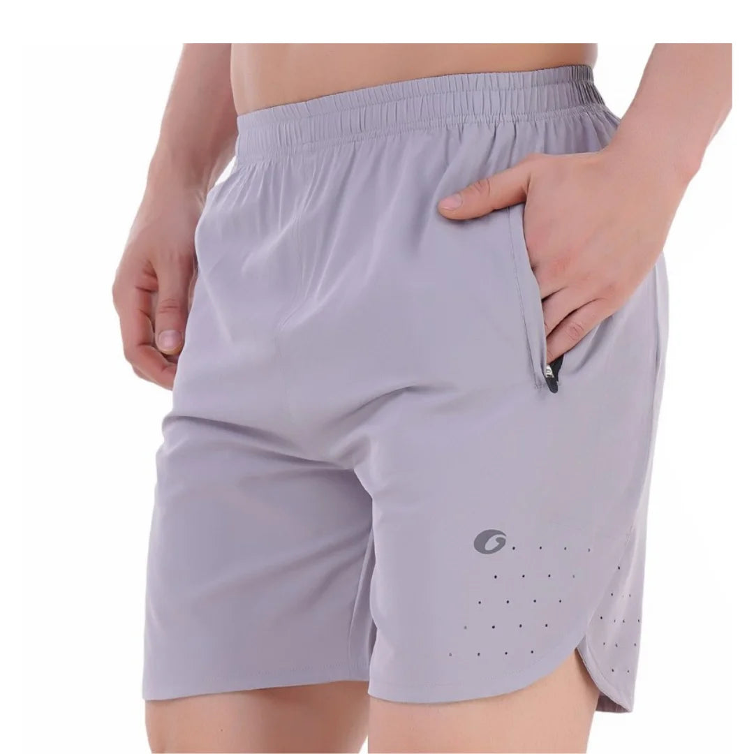 Oysters Laser Cut Men's Running Shorts with Zip Pockets