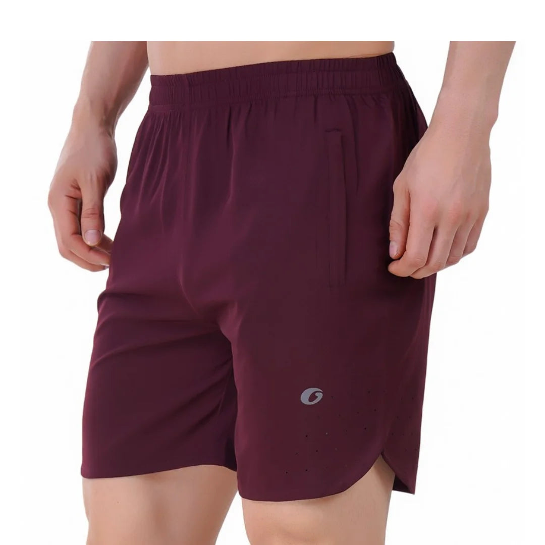 Oysters Laser Cut Men's Running Shorts with Zip Pockets