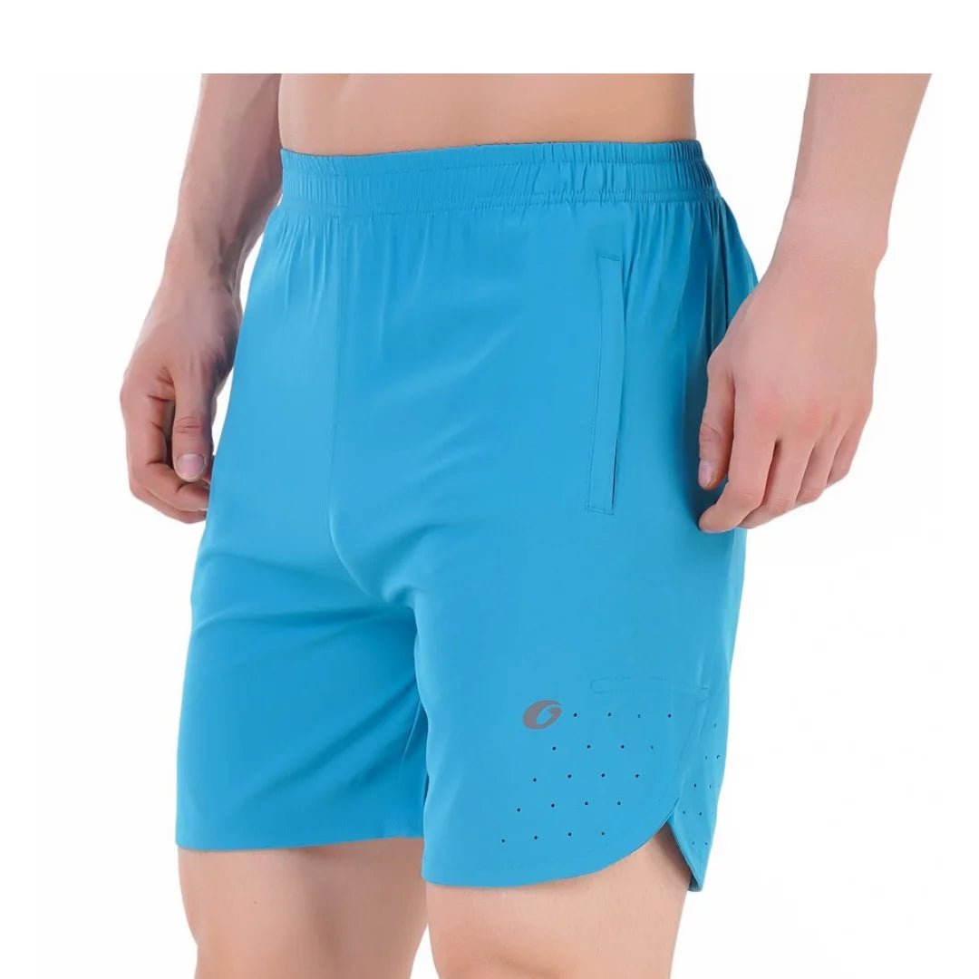 Oysters Laser Cut Men's Running Shorts with Zip Pockets