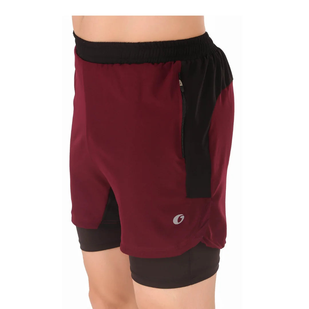 Oysters Men's 2 In 1 Running Quick Dry Shorts Gym Athletic Workout Shorts For Men With Phone Pockets