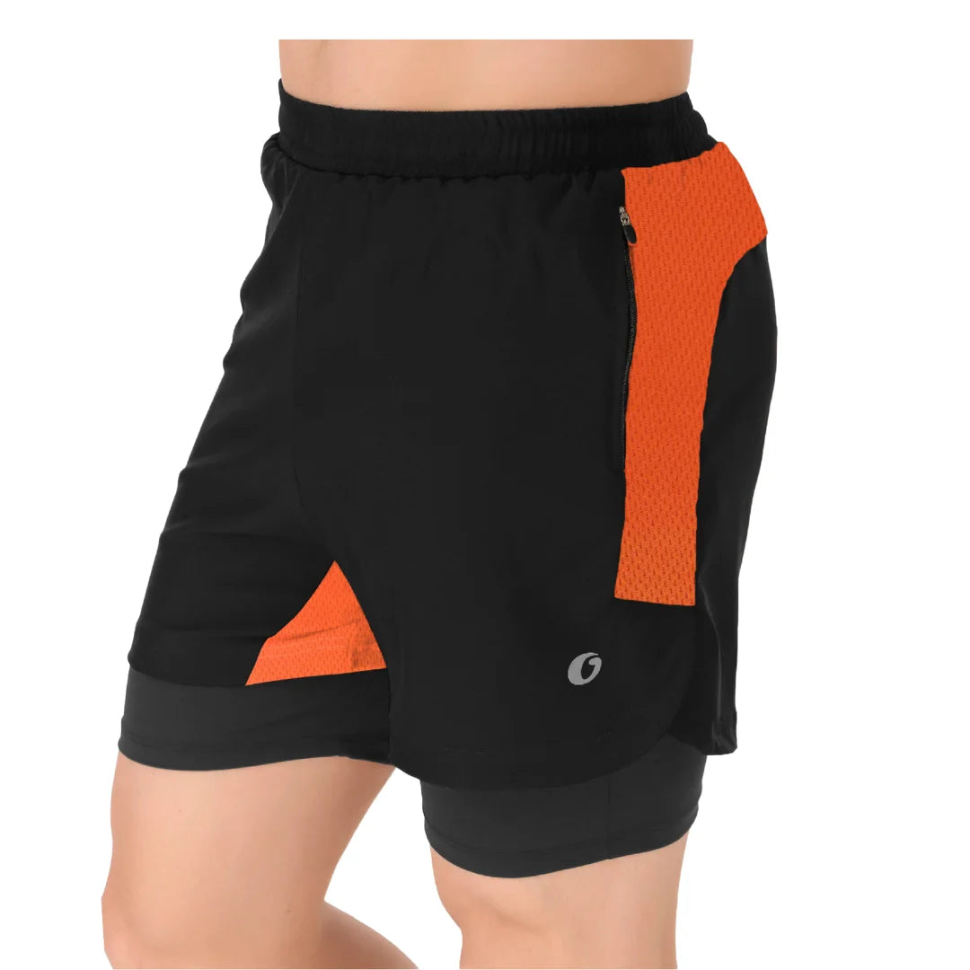 Oysters Men's 2 In 1 Running Quick Dry Shorts Gym Athletic Workout Shorts For Men With Phone Pockets