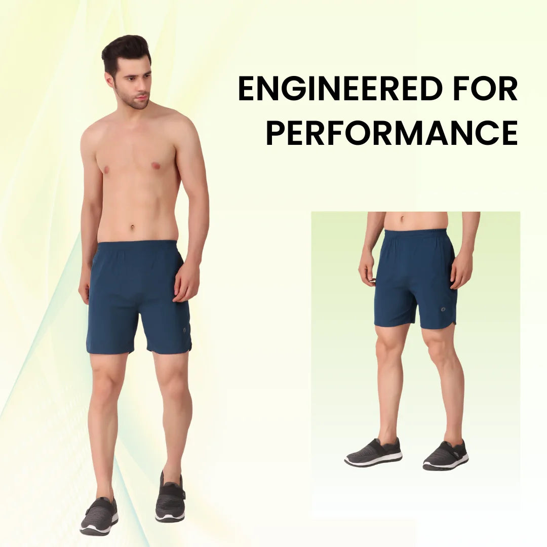 Oysters Laser Cut Men's Running Shorts with Zip Pockets