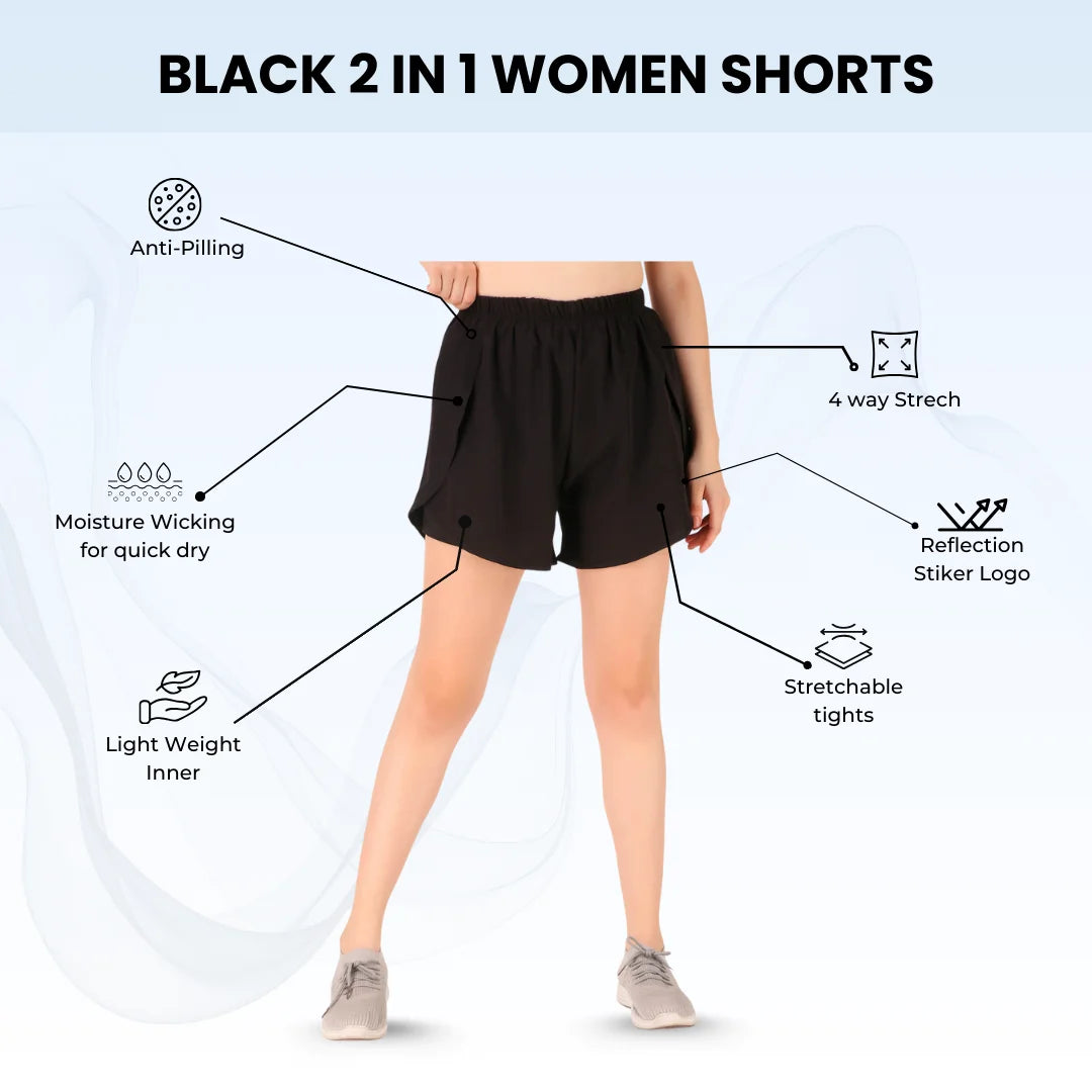 Oysters Women’s 2 in 1 Running Skirt Shorts Quick Dry Gym Athletic Workout Shorts for Women