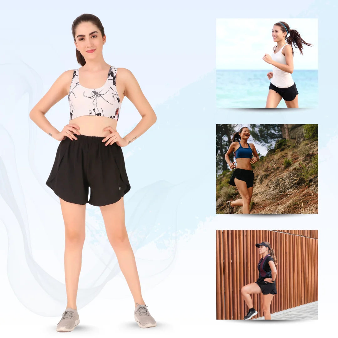 Oysters Women’s 2 in 1 Running Skirt Shorts Quick Dry Gym Athletic Workout Shorts for Women
