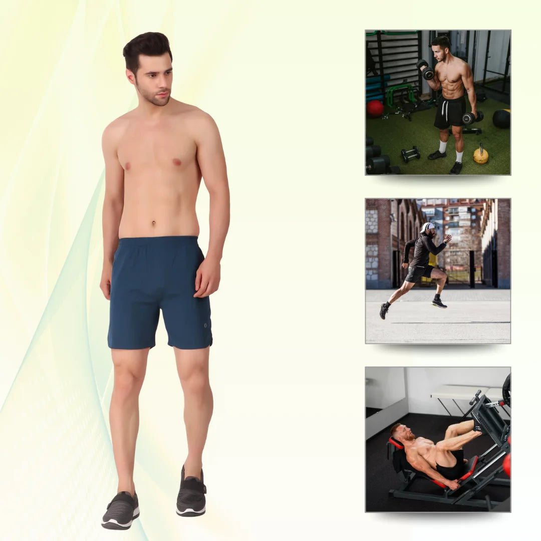 Oysters Laser Cut Men's Running Shorts with Zip Pockets