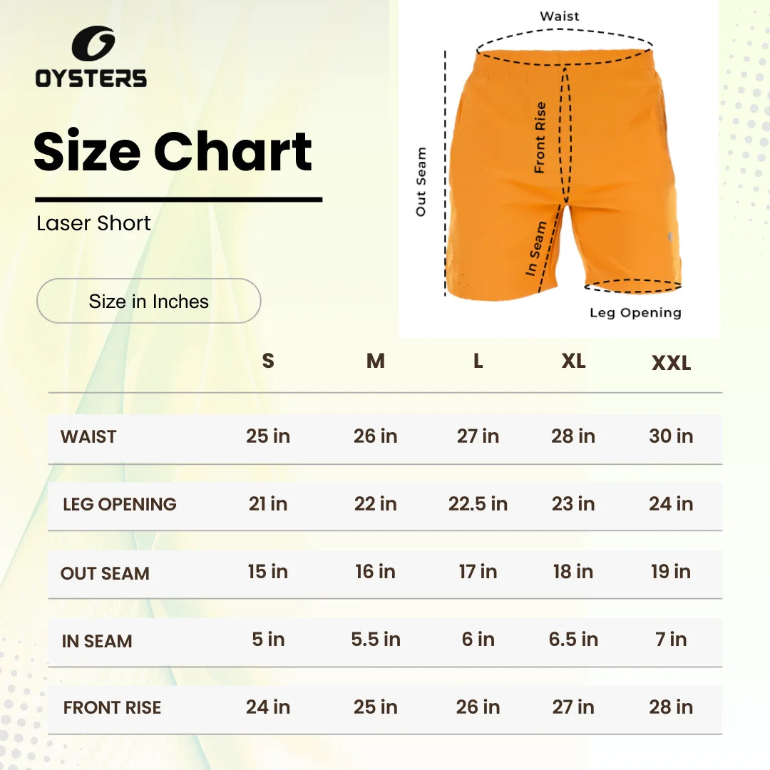 Oysters Laser Cut Men's Running Shorts with Zip Pockets