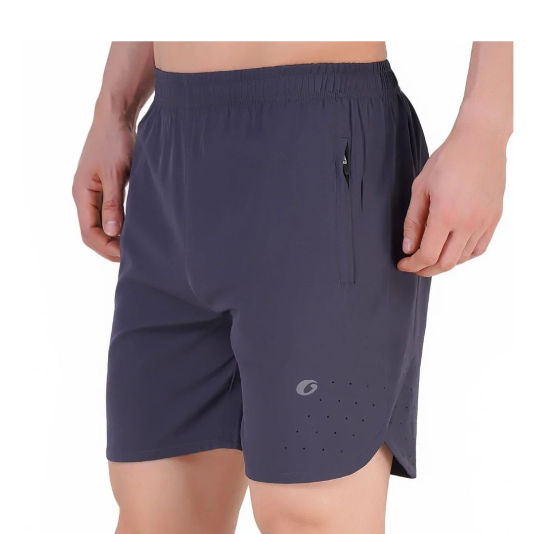 Oysters Laser Cut Men's Running Shorts with Zip Pockets